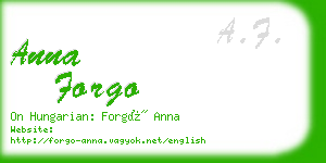 anna forgo business card